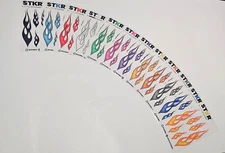 STKR FLAME STICKERS Peel-off Decal Vinyl Adhesive, Various Colors