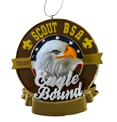 Kurt Adler Scout BSA Eagle Bound Ornament Embossed  NWT