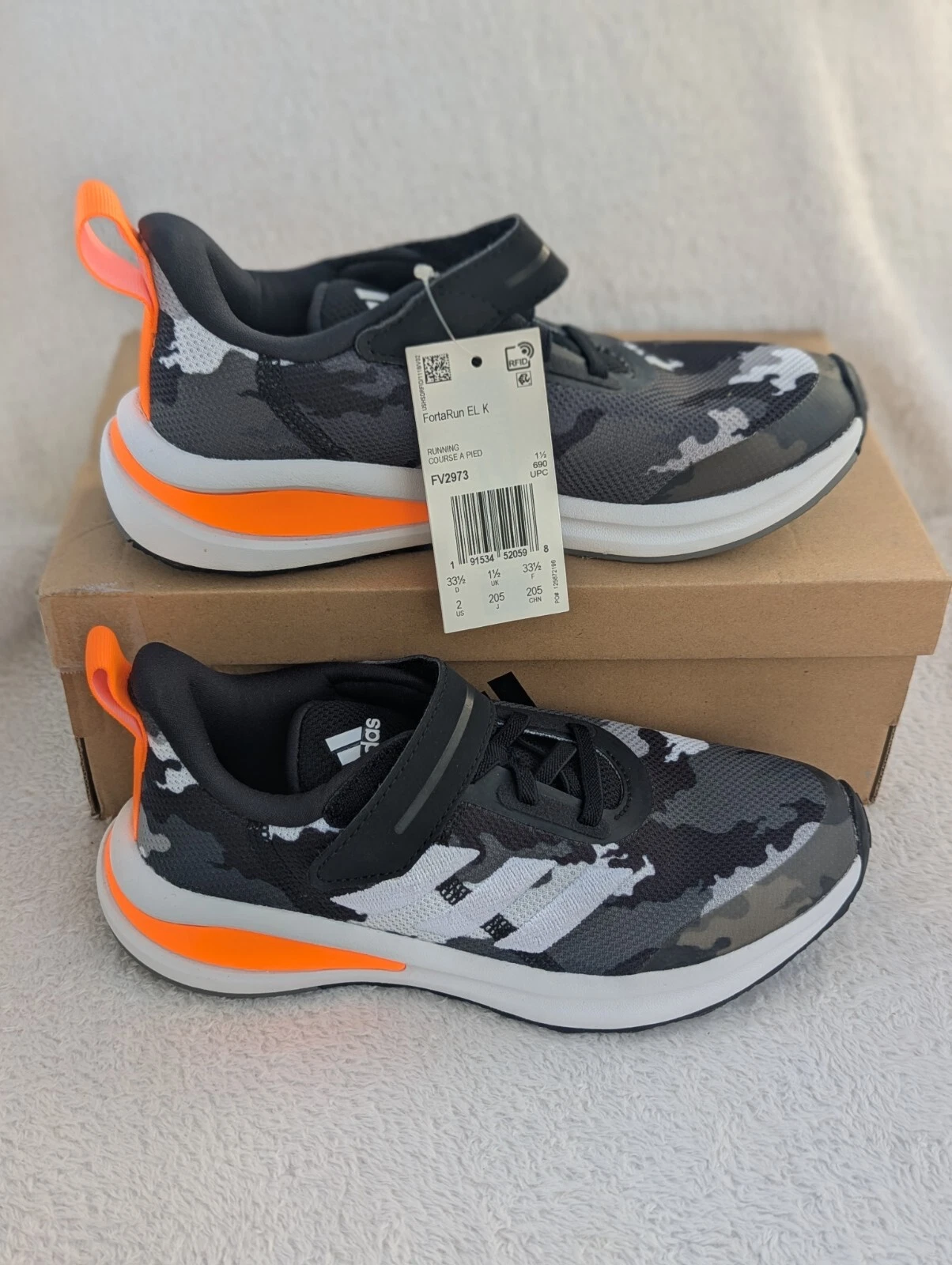 Sneakers da corsa Adidas FortaRun El K Camoflauge Hook & Loop unisex taglia 2 giovani