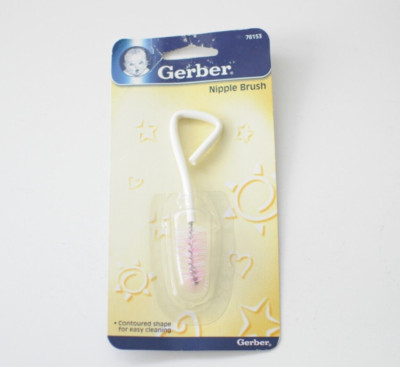 Vintage Gerber Nylon Bristles Nipple Brush Contoured Baby