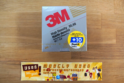 3M DS HD 1,44 MB 3.5'' Floppy Disks incl. free Post-it - 10 Pack - NOS | SEALED