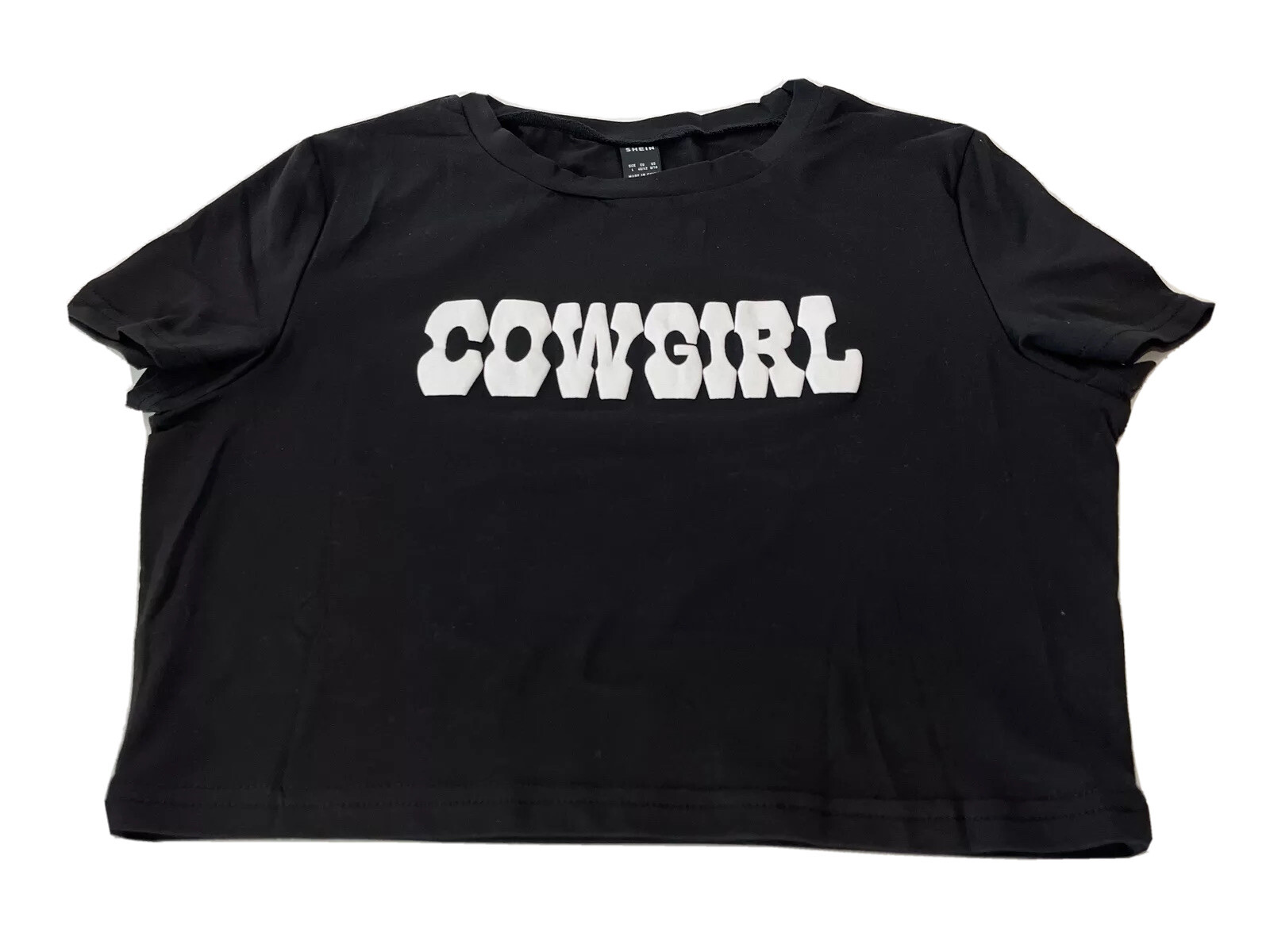 SHEIN Womens Black Crop Top Tee Size 8 
