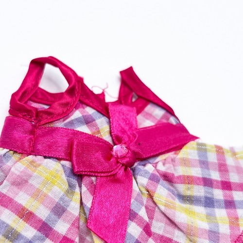 Build a Bear Smallfrys Plaid Pink Dress (Read) - Picture 3 of 7