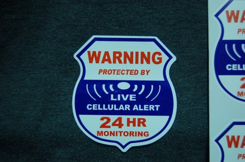 WARNING, LIVE CELLULAR ALERT SECURITY SURVEILLANCE DECALS / STICKER (3" X 3.25") - Picture 2 of 4