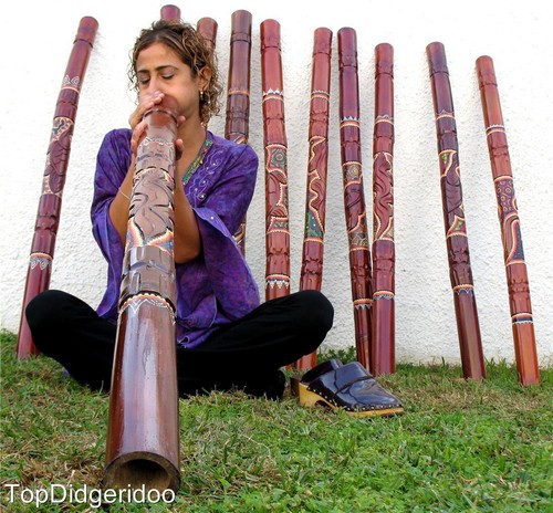 SHIPS FREE! +BAG! ABORIGINAL DIGERIDOO SNAKE HANDCARVED DOT-PAINTED dijeridoo - Picture 4 of 12