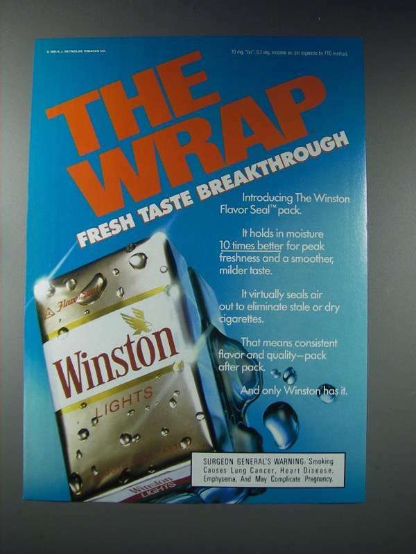 blue seal cigarette meaning 1991 Winston Lights Cigarette Ad