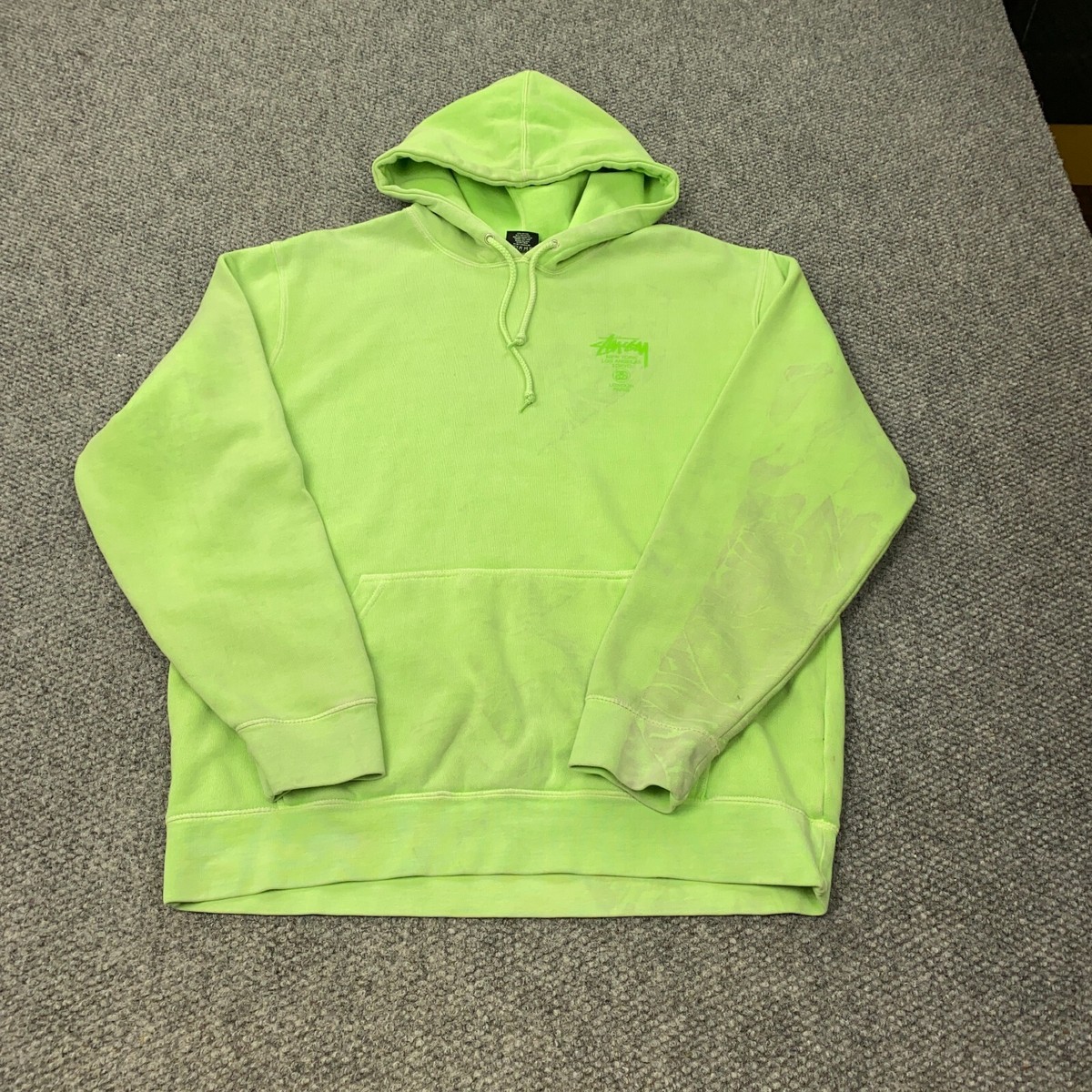 Stussy World Tour Logo Hoodie Mens XXL Green Sweatshirt | eBay