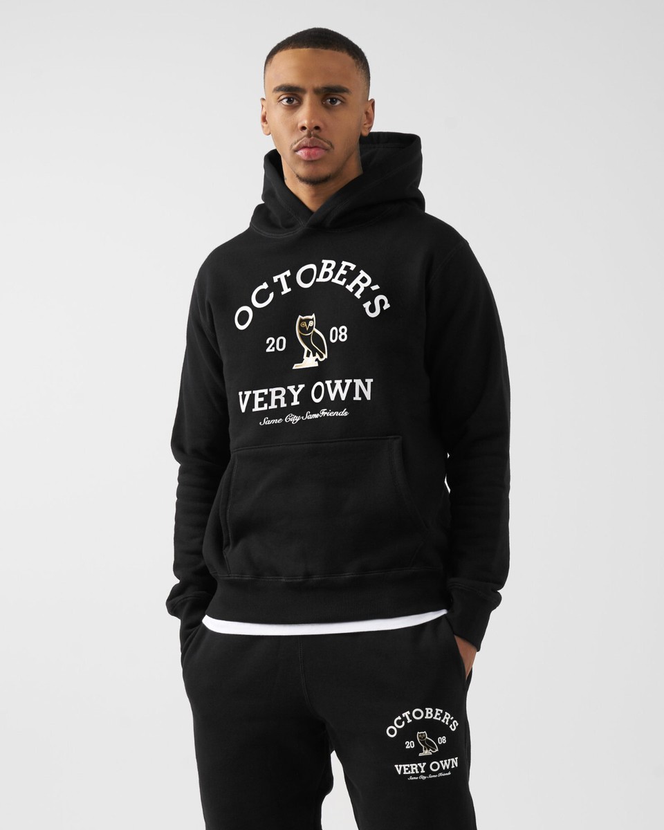 24-25AW【October’s Very Own】フーディ SPORTS SCRIPT HOODIE OVO OCTOBER'S VERY OWN COLLEGIATE SCRIPT BLACK HOODIE