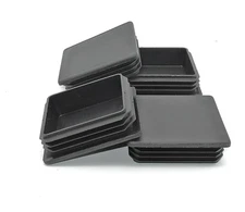 3" Square Tubing Plugs   3" Tube Caps   Black Matte   Economy Pack of 4 Plugs