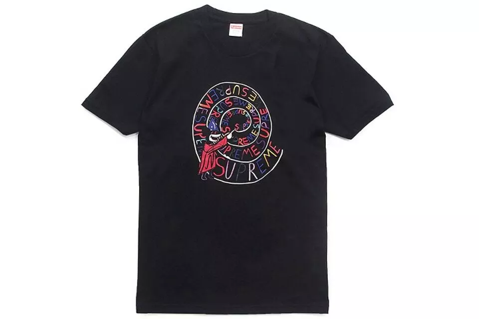 Tee shirt Supreme Joe Roberts Swirl noir moyen S/S 17