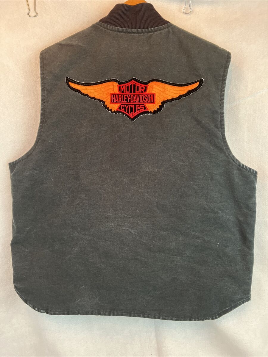 Carhartt Vest w/ Harley Davidson Motorcycles Patch Size XL Carhartt Vest w/ Harley Davidson Motorcycles Patch Size XL