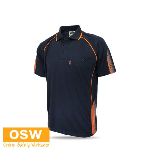 Mens Galaxy Sublimated Galaxy Design Hi-Vis Piping Work Tradies Polo Shirt 5218 - Picture 5 of 6