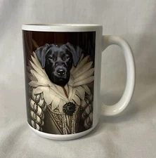 Crown & Paw Historical Regal Royal Black Lab Dog Coffee Mug