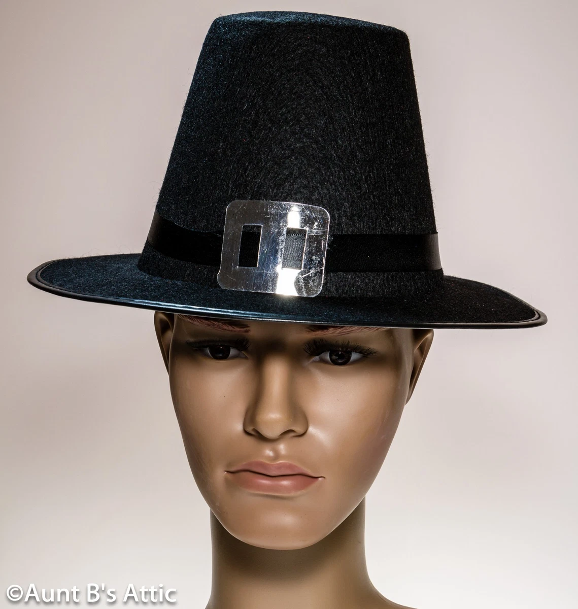 Pilgrim Hat Black Felt 17th Century Men s Puritan Style Costume