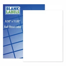 1000 Removable Laser  Ink Jet Labels 1 up Full Sheet Decal Stickers 1,000 Sheets