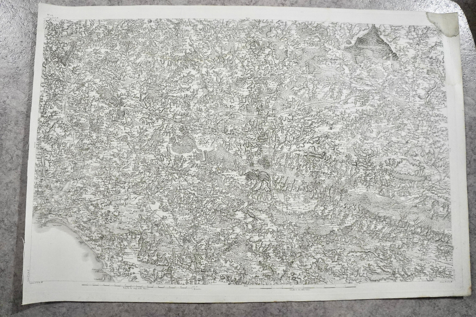 CASSINI CARTE IN PLANO 630mm X 950 mm, 1808, VANNES PLOERMEL LORIENT, n°158, 9C,