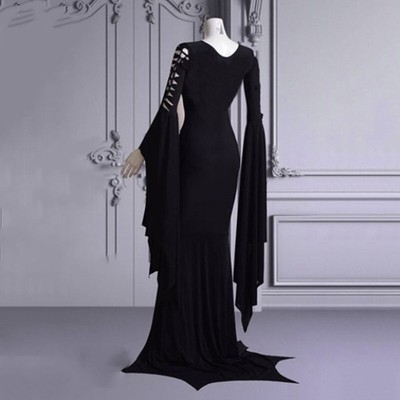 white house black market strapless black dress Halloween Scary Costumes Prom Dress For Women Bloody Print Flared Puff
