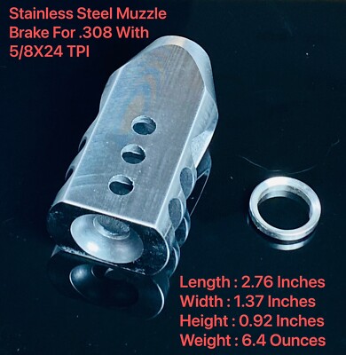 Stainless Steel 6.5 Creedmoor Ruger Precision 5/8-24