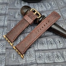 Lizard Leather Watch Band for Apple Watch size 42/44/45mm Exotic Leather