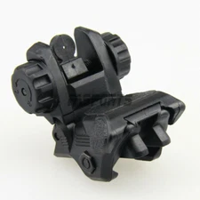 BLACK Polymer Flip Up Folding Auto Deploy Rear BUIS Back Up Sight