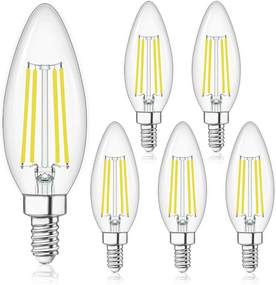 6X E12 Candelabra LED Bulbs Natural 4000K Daylight 400LM Ceiling Fan Light Bulb - Image 2 of 4