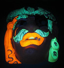 EARLY VINTAGE HALLOWEEN MASK CARTOON PIRATE GLOWS IN THE DARK THIN PLASTIC — photo 3