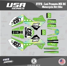 Graphics Kit for  Losi PRO MOTO MX (ALL YEARS) Usa Series - Green