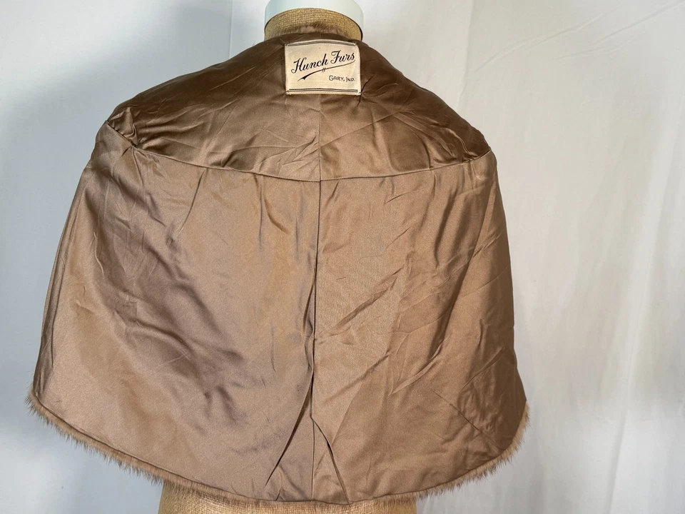 Bolero de colección años 70 HUNCH FURS Indiana Genuino Rubio Visón Piel Estola Hecho en EE. UU. Foto 4 de 4