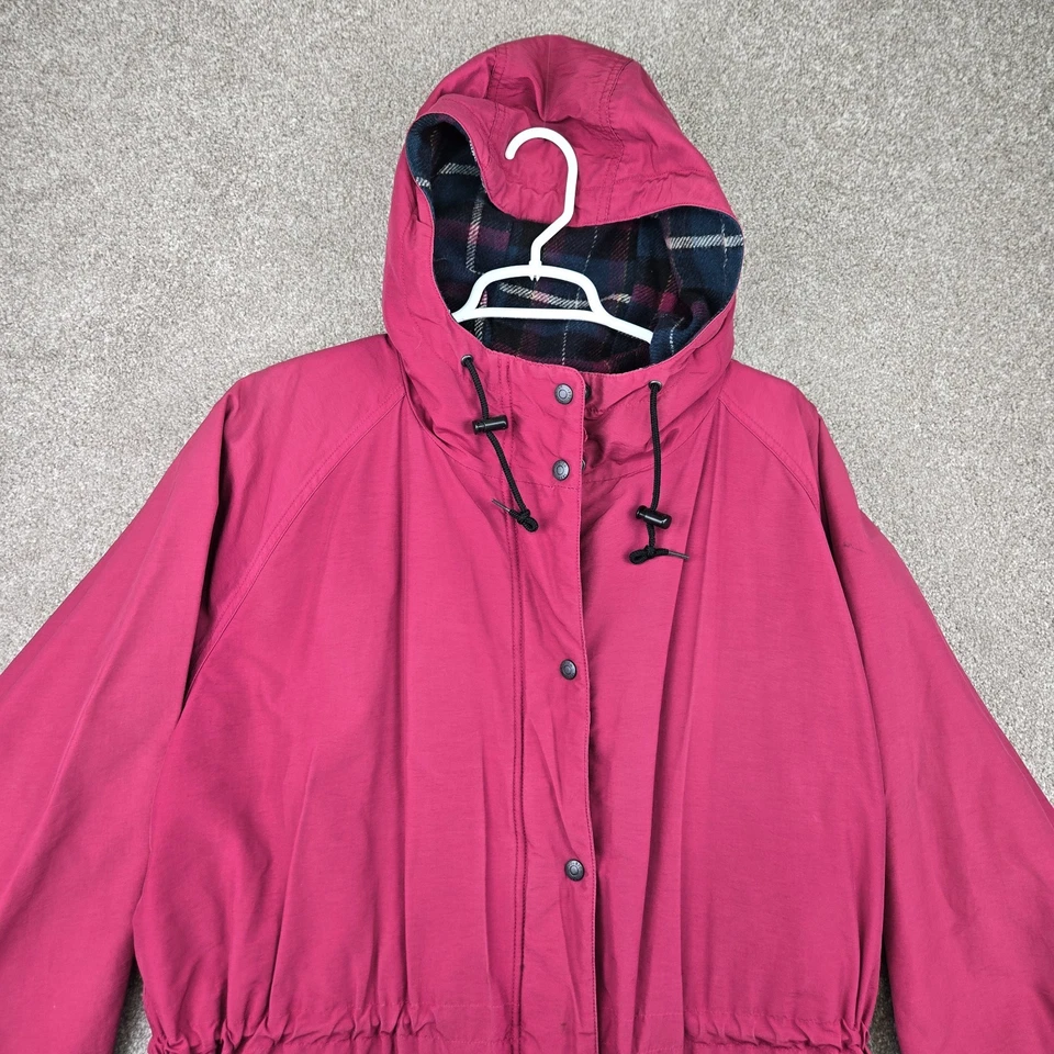 Chaqueta utilitaria Woolrich de colección para mujer XL rosa de lona forrada de lana cremallera completa con capucha Foto 2 de 4