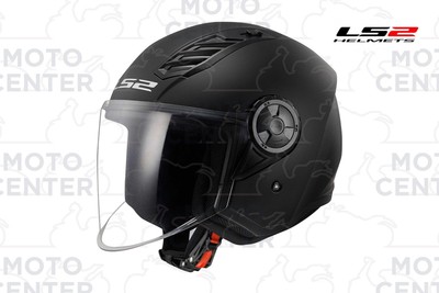 Helm Jet LS2 OF616 Airflow II Schwarz Matt Visier Lang Größe XL (61-62 CM