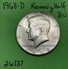 1968 D Kennedy Half Dollar 50c 40% Silver Gem BU US Coin See Pics