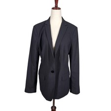 Calvin Klein Blazer Womens 12 One Button Suit Jacket Career Office Work Coat