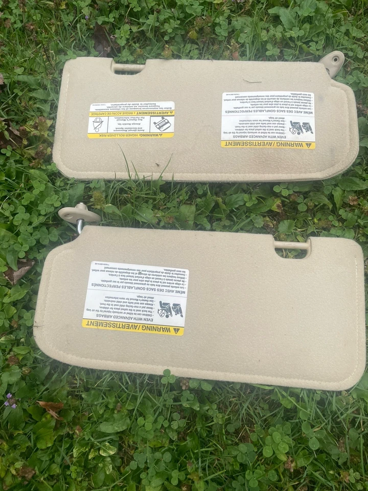 2001-2007 Ford Escape Mercury Mariner Beige Tan Sun Visors See Pics - Image 3 of 4