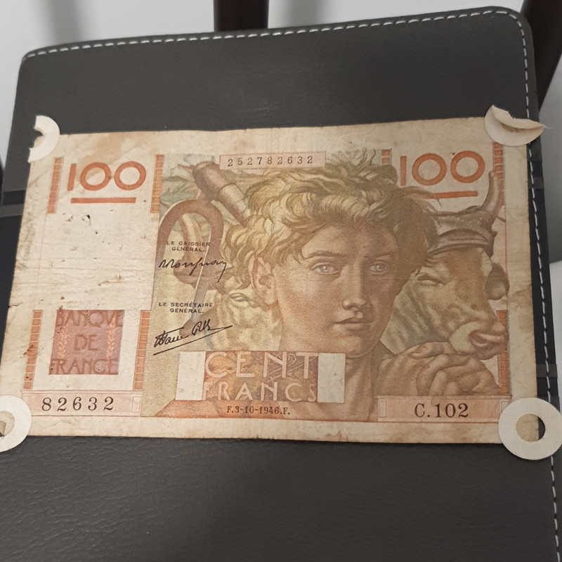 France 100 Francs Banque de France Banknote 1946 Circulated Uncertified