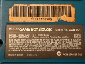Nintendo Game Boy Color Handheld  Console Teal TESTED 1998 cgb 001 with 3 games