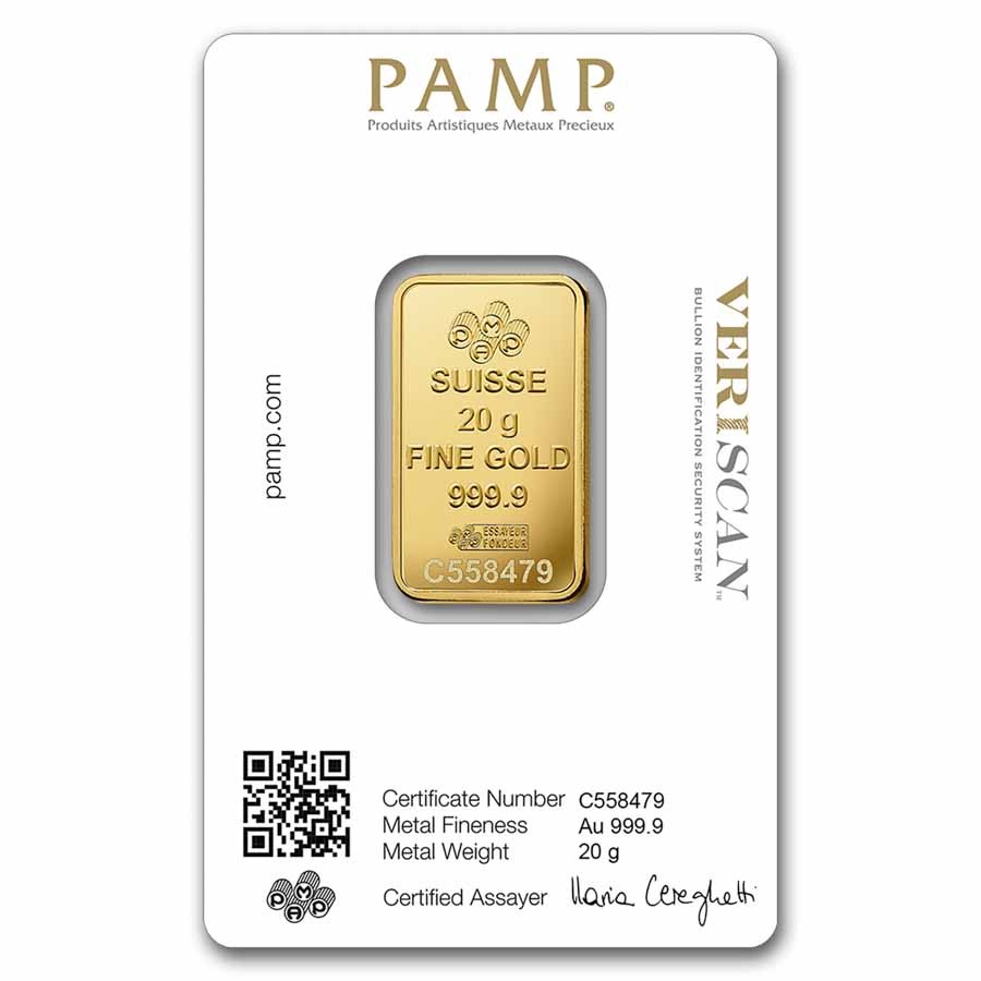 20 gram Gold Bar - PAMP Lady Fortuna Veriscan® (In Assay) | eBay