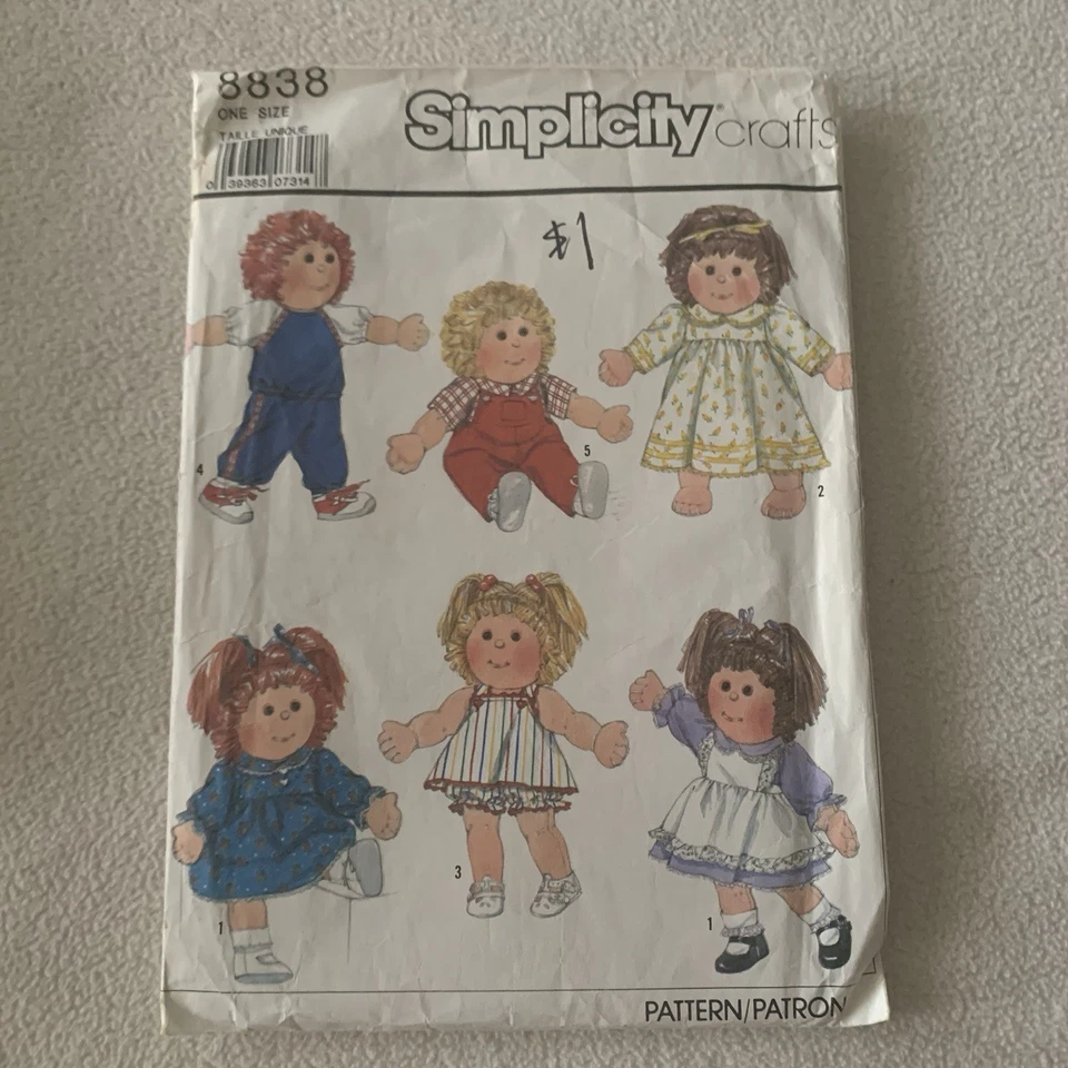 Simplicity Doll Clothes Sewing Pattern 15" Soft Sculpt Dolls 6968 & 8838 UNCUT - Image 2 of 4