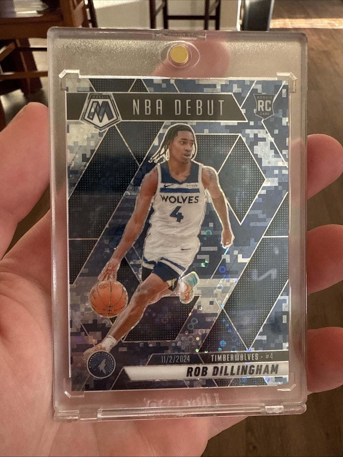 2024-24 Panini Mosaic Rob Dillingham NBA Debut Fast Break Camo Disco /35