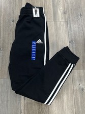 adidas Boys Black/White 3-Stripe Track Pants Joggers Regular Fit L 14/16
