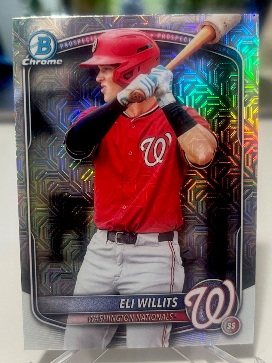 ELI WILLITS 2025 Bowman Draft MOJO CHROME PHOTO VARIATION RC SSP #1 Pick Nats