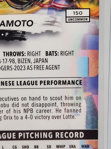Yoshinobu Yamamoto 2024 Finest #150 Uncommon Checkerboard Refractor Rookie - Picture 3 of 3