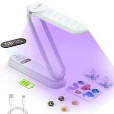 Rechargeable UV Light for Resin Curing - 34 LEDs, Time Display, Portable Lamp fo