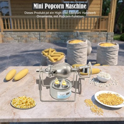 DIY Mini Popcorn Maschine Retro Edelstahl Hand Popkornmaschine Mais Popcornmaker
