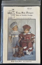 Brown House Dolls 1432 Easy Sew Designs Romper Pattern Baby Dolls 23"-24" UNCUT