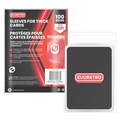 EVORETRO Large Card Sleeves   Fits Thick Cards Up to 180pt (Pack of 100)