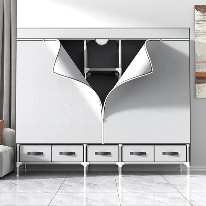 Kleiderschrank Schlafzimmer Stoffschrank Kleiderstander mit Schubladen Faltbar - Bild 4 von 4