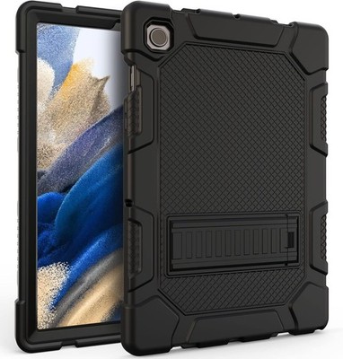 Black Rugged Hybrid Cover with Kickstand for Galaxy Tab A8 10.5 Case