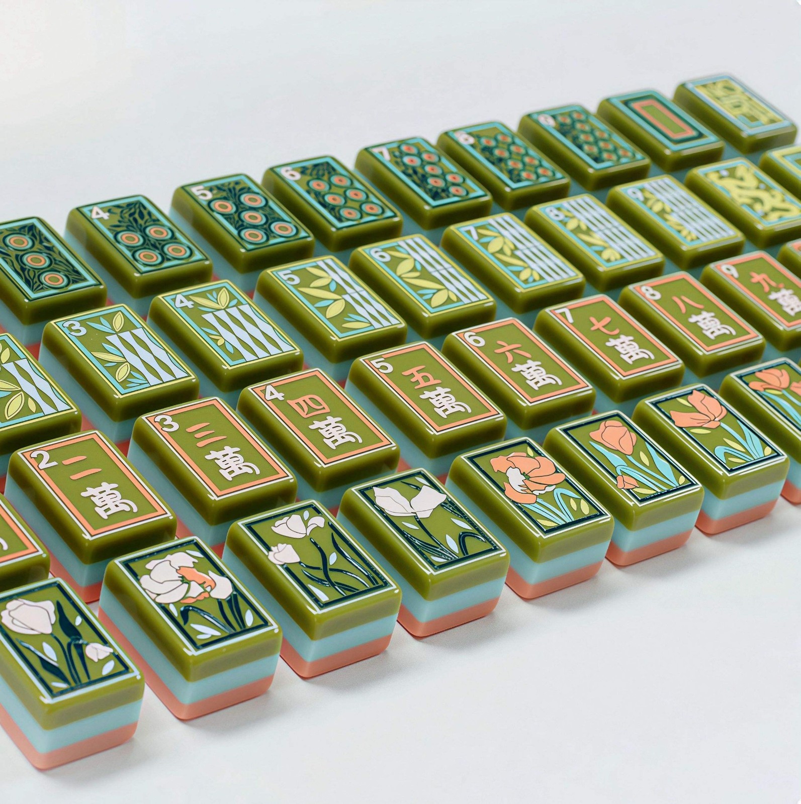 Premium American Mahjong Set 160pcs - Artist Green