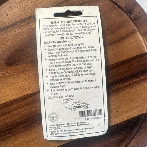 Cub Scout Derby Zinc Stick-On Weights Approx 2 oz #7603 Pinewood Derby Vintage - Picture 2 of 2