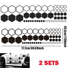 2 Sets Car Side Honeycomb Vinyl Body Decal Sticker Diy Graphics Hexagonal Decor